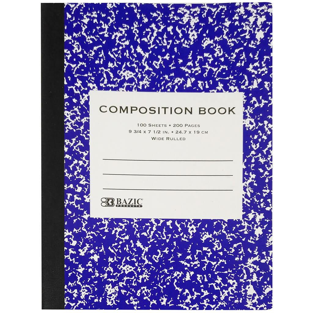 Marble Composition Book W/R 100ct Blue/Violet