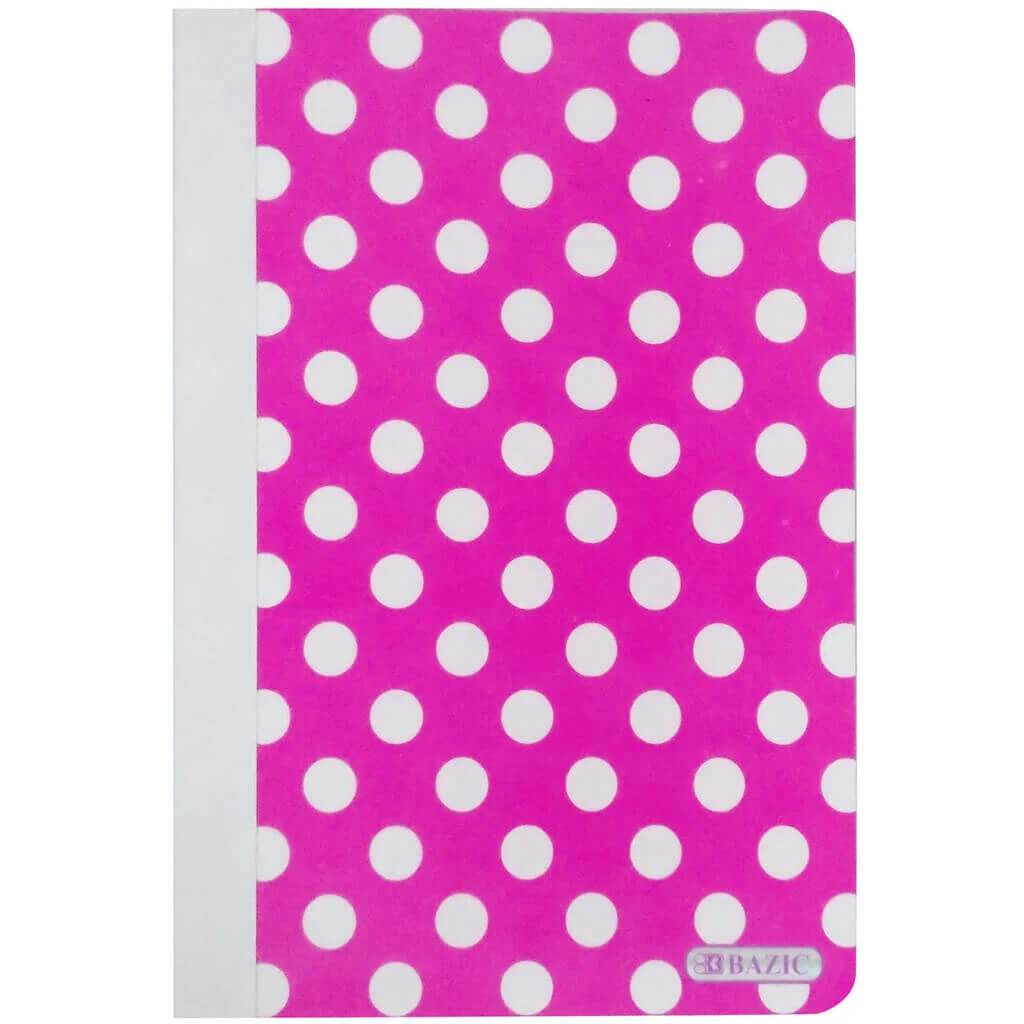 Poly Cover Composition Book Personal Polka Dot 80ct 5 x 7in Pink