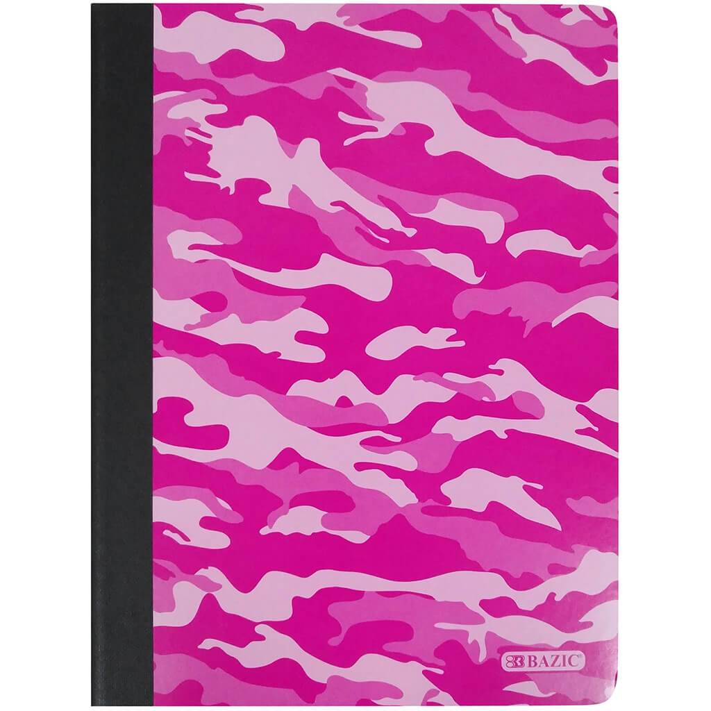 Bazic Composition Book C/R Camouflage 100ct Pink