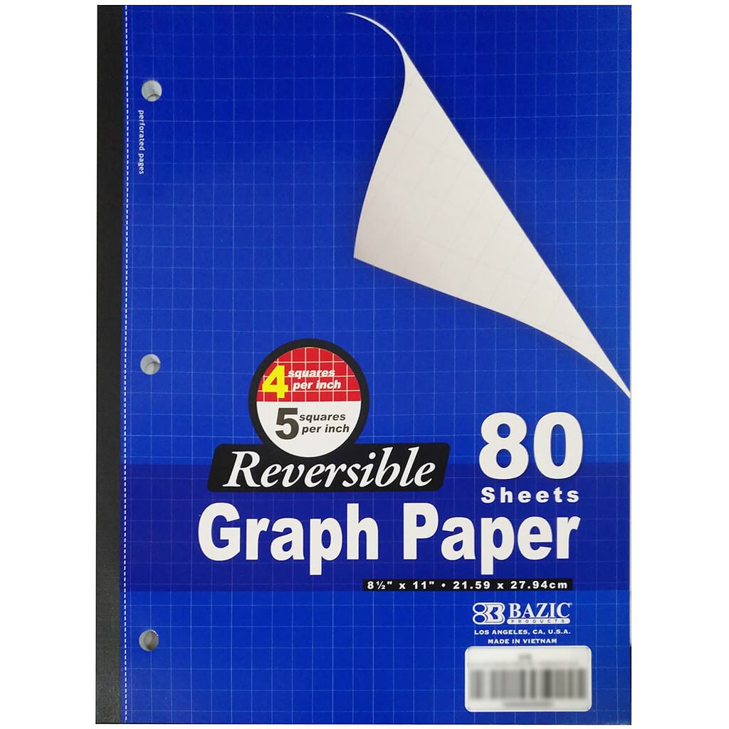 Quad Ruled Wireless Notebook 80ct Reversible 4"/5" 8.5 x 11in Blue