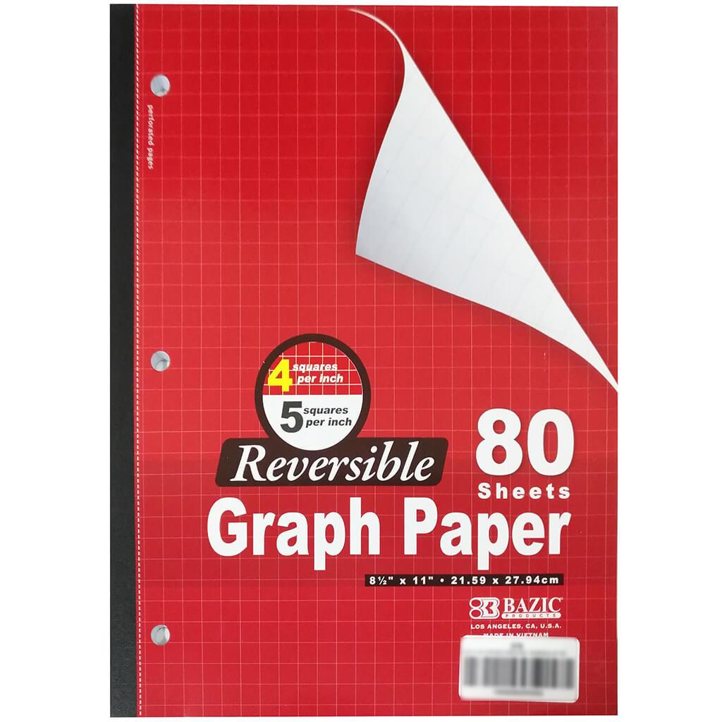 Quad Ruled Wireless Notebook 80ct Reversible 4"/5" 8.5 x 11in Red