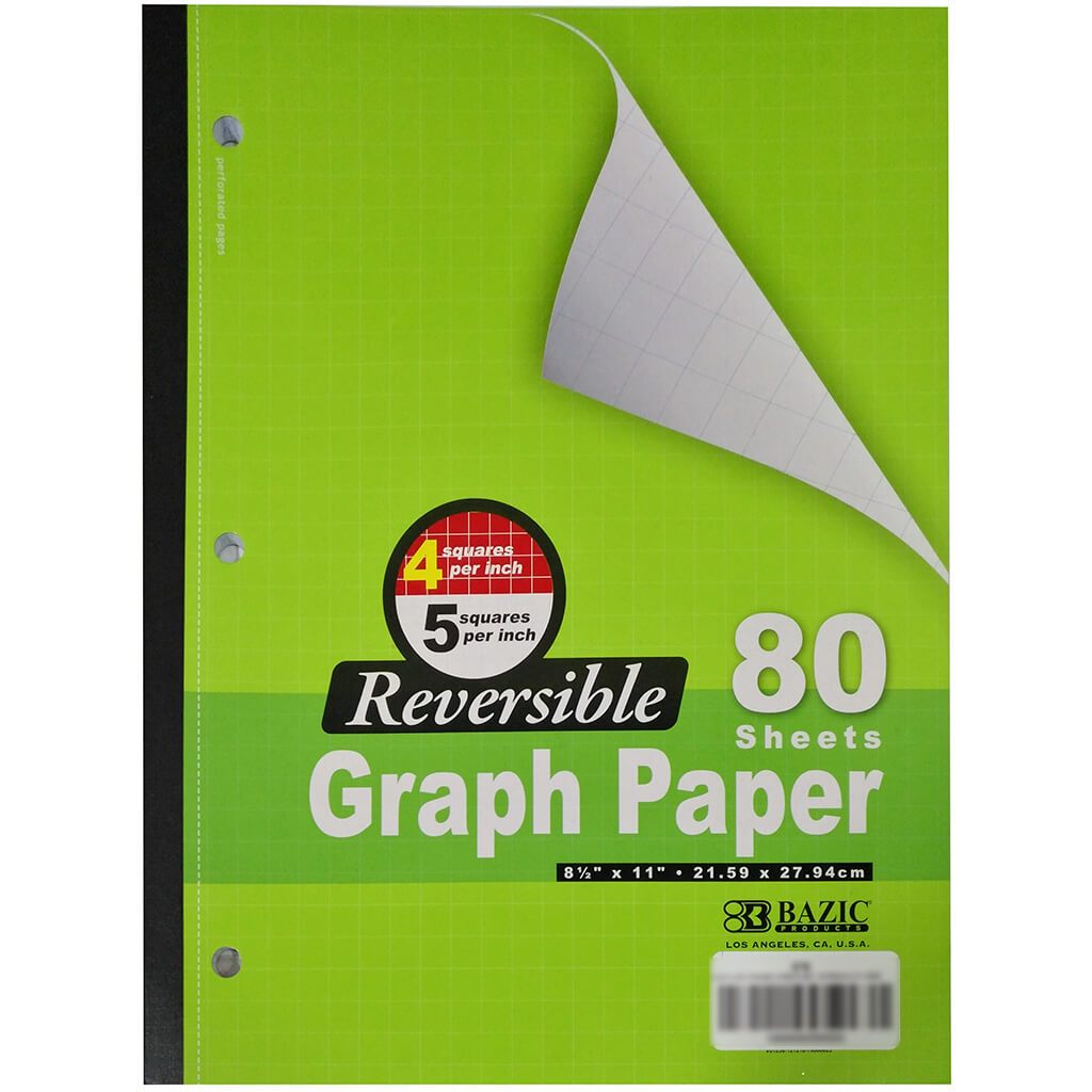 Quad Ruled Wireless Notebook 80ct Reversible 4"/5" 8.5 x 11in Green