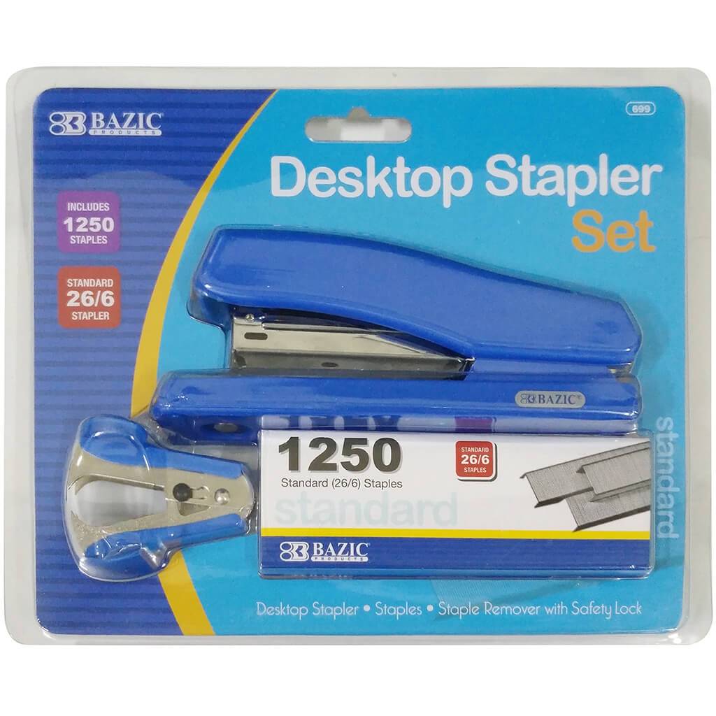 Office Desktop Stapler Set Blue