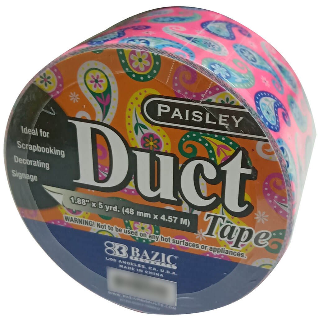 Bazic Paisley Series Duct Tape 1.88in x 5yds Pink