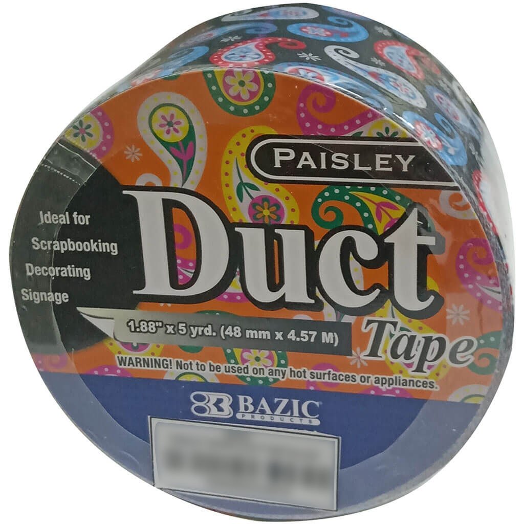 Bazic Paisley Series Duct Tape 1.88in x 5yds Black