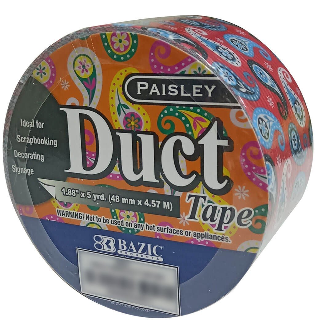 Bazic Paisley Series Duct Tape 1.88in x 5yds Red