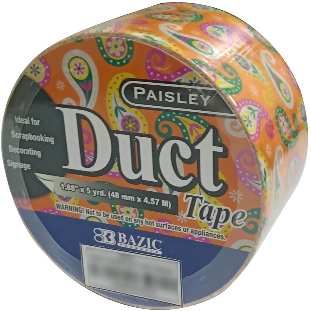 Bazic Paisley Series Duct Tape 1.88in x 5yds Orange