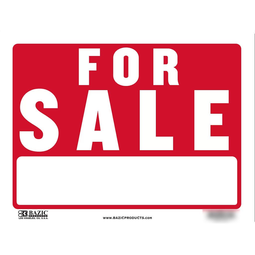 Bazic For Sale Sign 12in x 16in