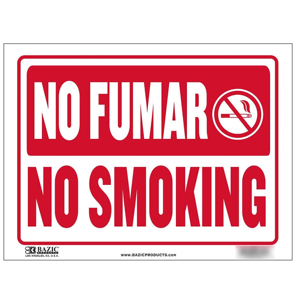 Bazic No Fumar Sign 12in x 16in