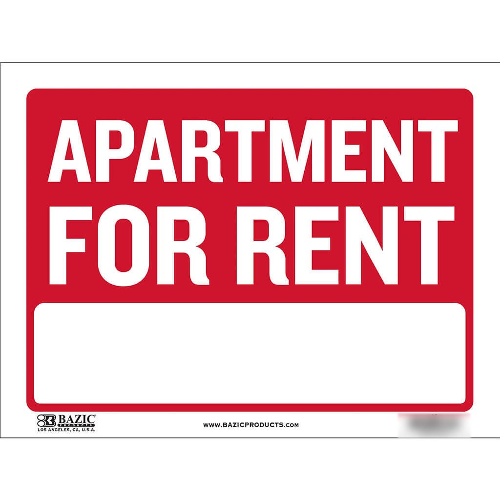 Bazic Apartment For Rent Sign 12in x 16in