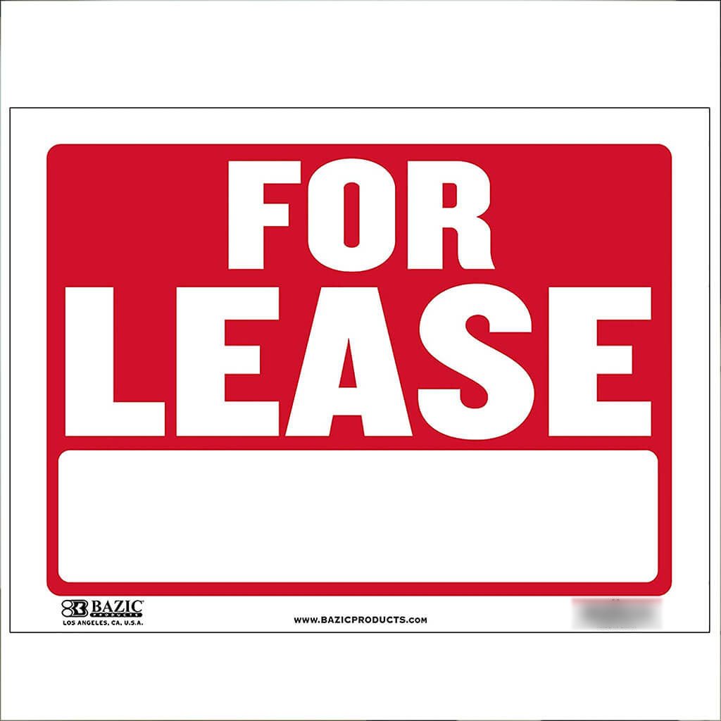 Bazic For Lease Sign 12in x 16in