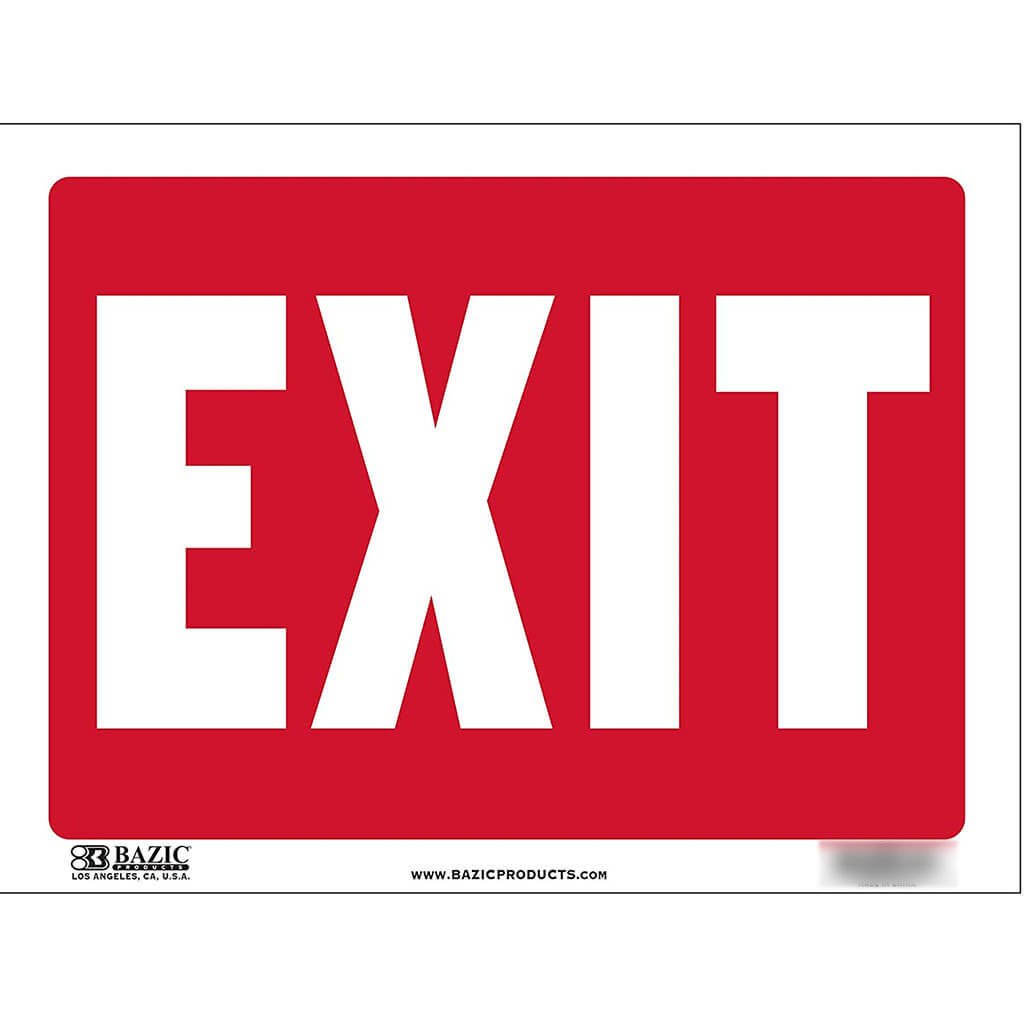 Bazic Exit Sign 9in x 12in