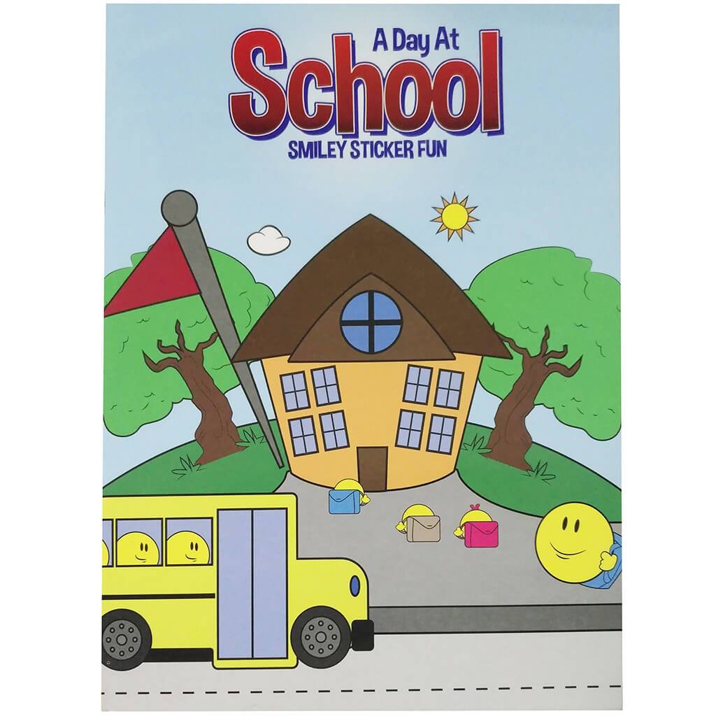 Bazic Smiley Fun Sticker Books A Day At The School