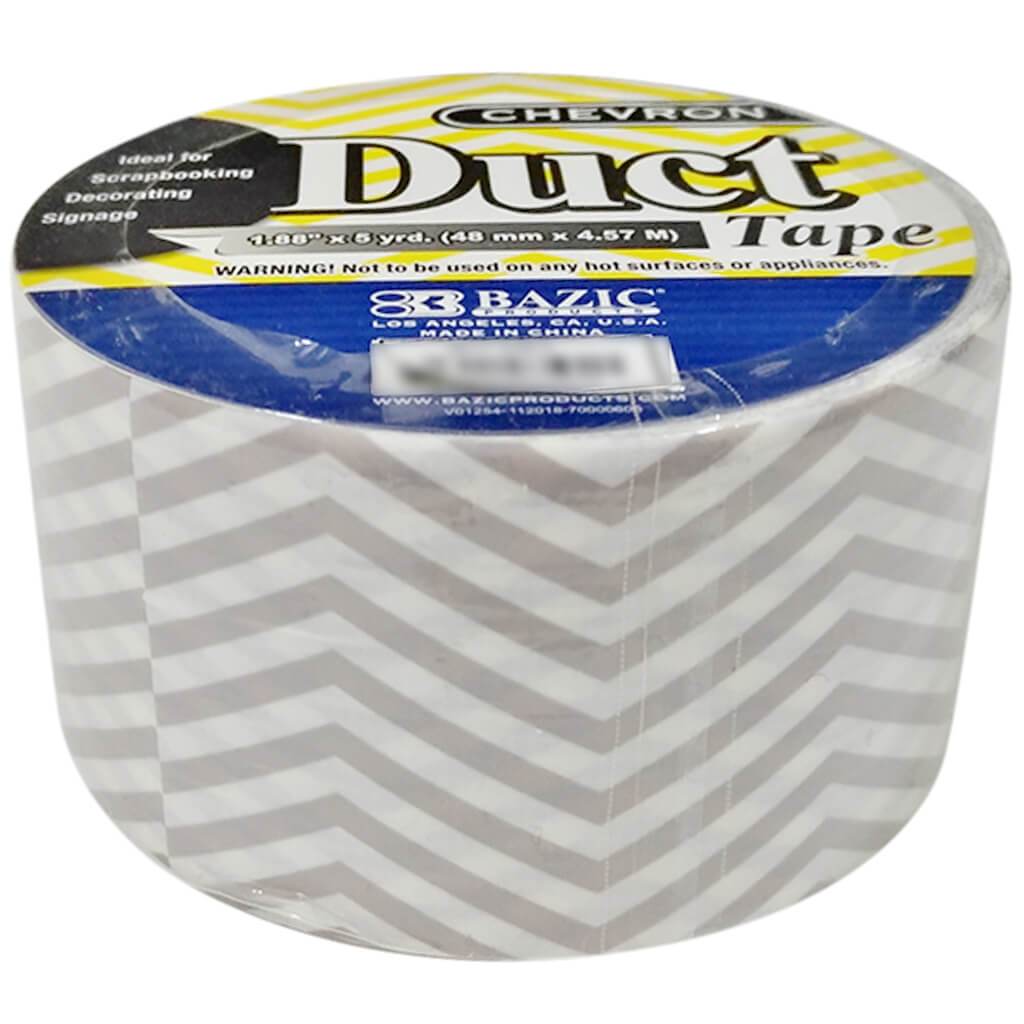 Bazic Chevron Series Duct Tape 1.88in x 5yds Gray