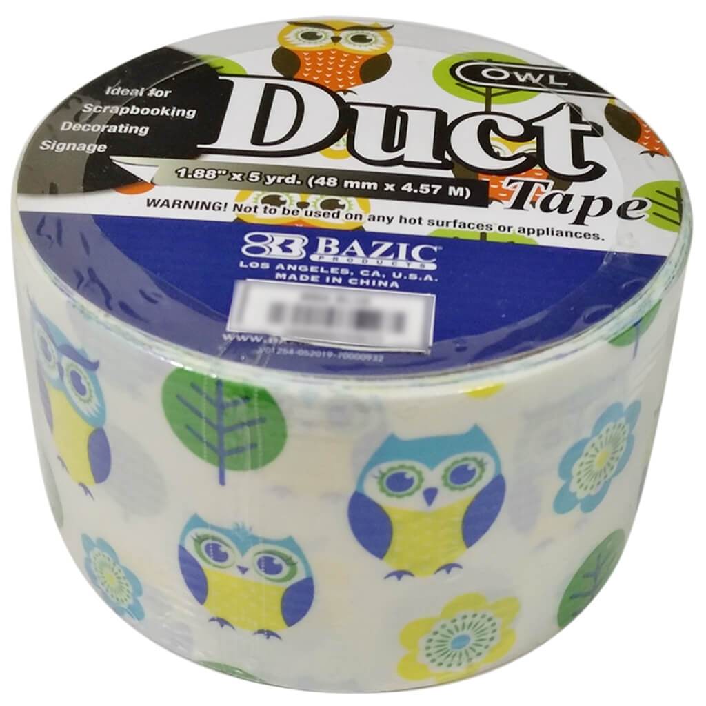 Bazic Owl Series Duct Tape 1.88in x 5yds Blue