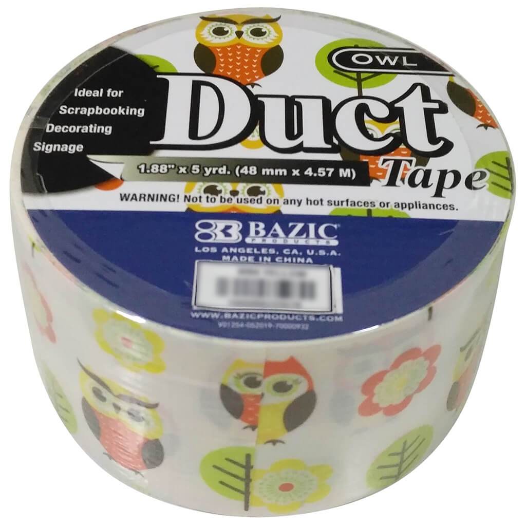 Bazic Owl Series Duct Tape 1.88in x 5yds Yellow