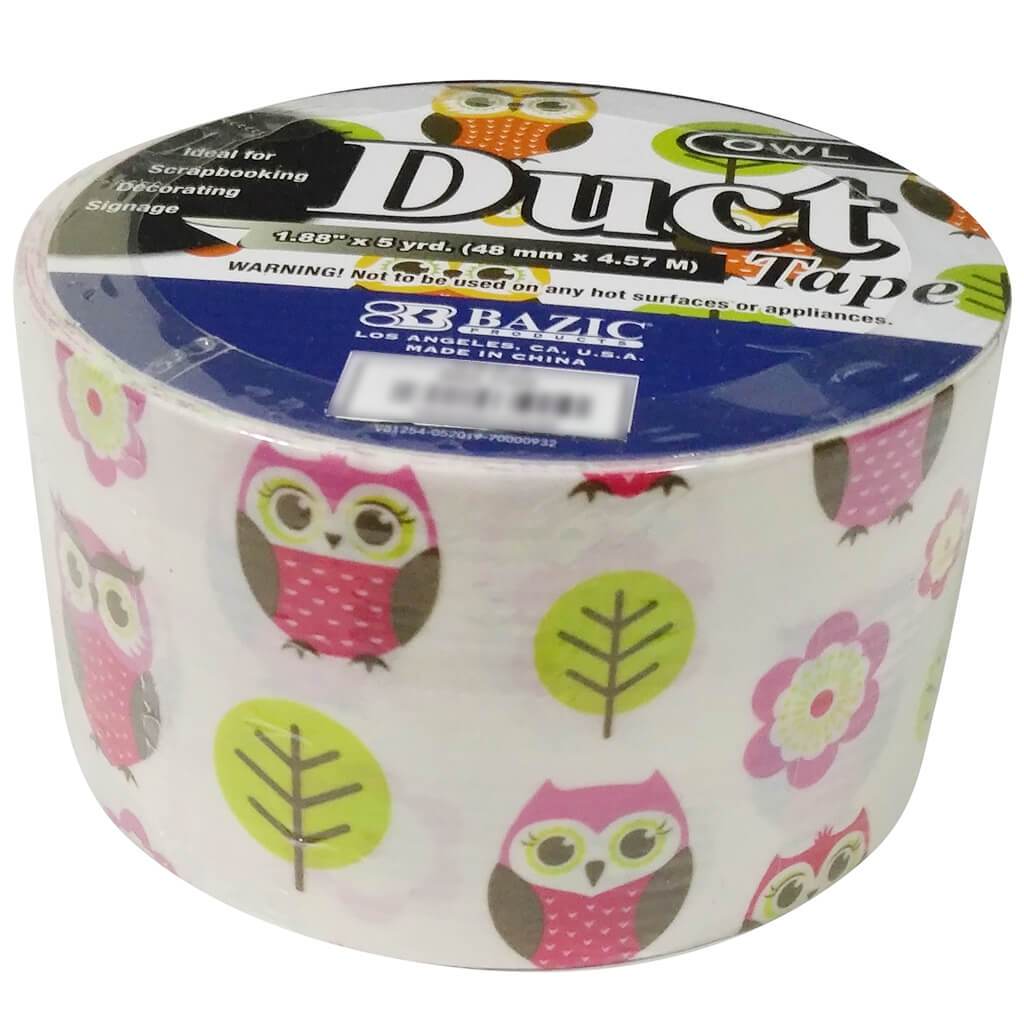 Bazic Owl Series Duct Tape 1.88in x 5yds Pink