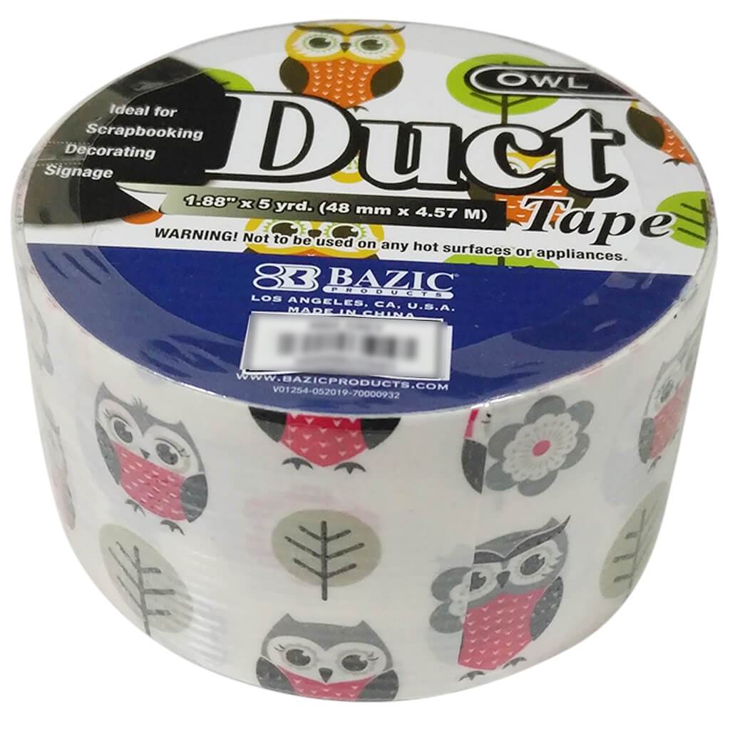 Bazic Owl Series Duct Tape 1.88in x 5yds Gray