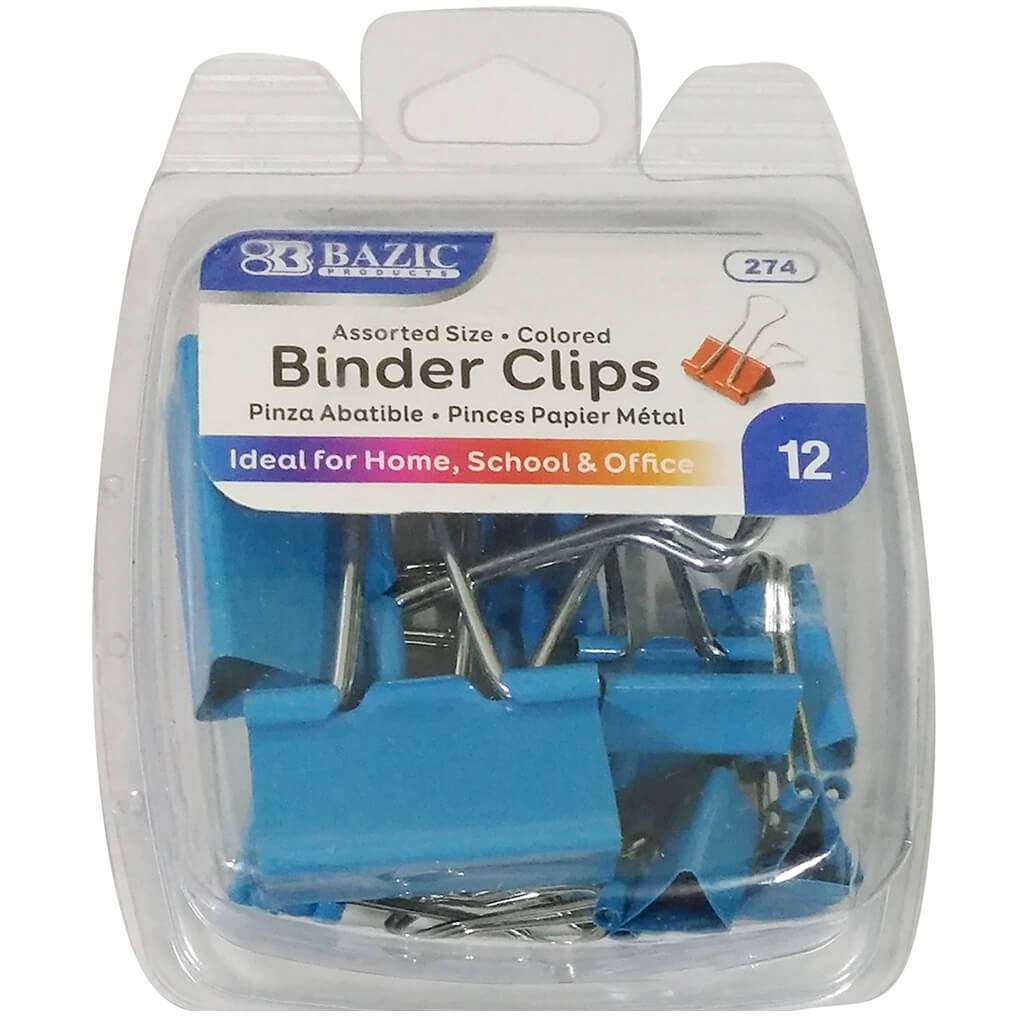 Satin Binder Clip 8/Pack Blue