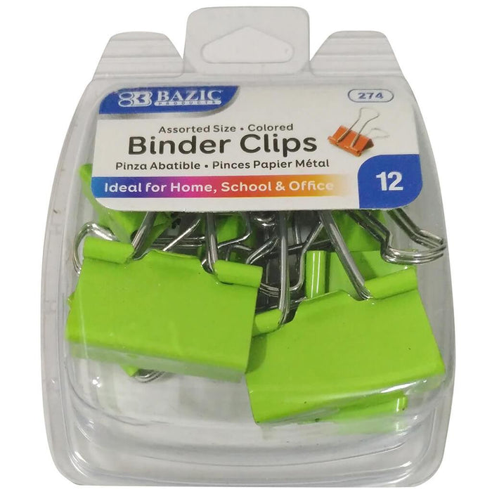 Satin Binder Clip 8/Pack Green