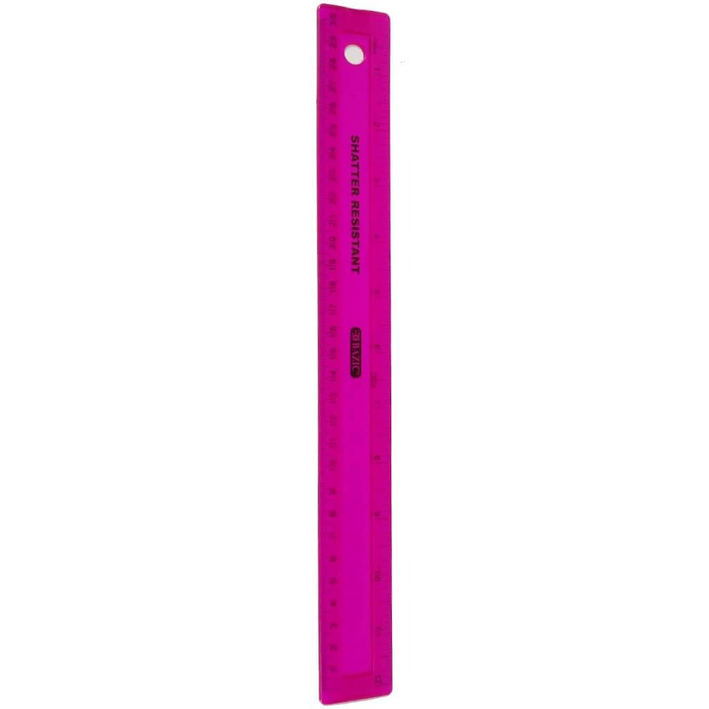 Shatter Resistant Ruler 12in Pink