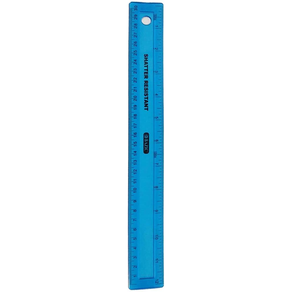 Shatter Resistant Ruler 12in Blue