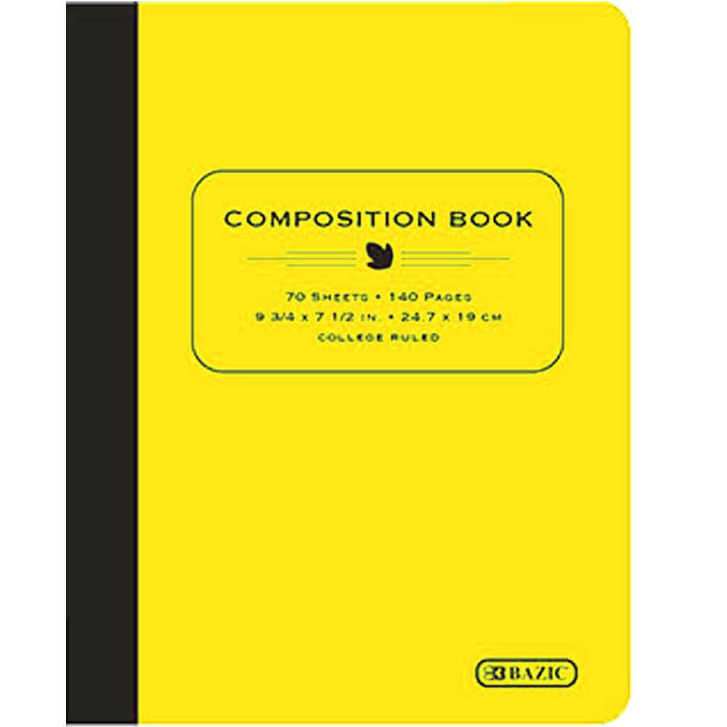 Poly Cover Composition Book C/R 70ct Yellow