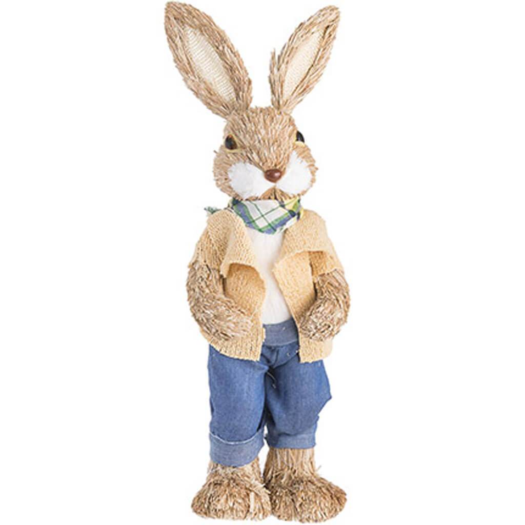 Tabletop Sisal Bunny Rabbit Boy 17in