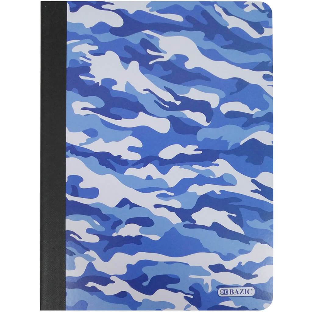 Bazic Composition Book C/R Camouflage 100ct Blue