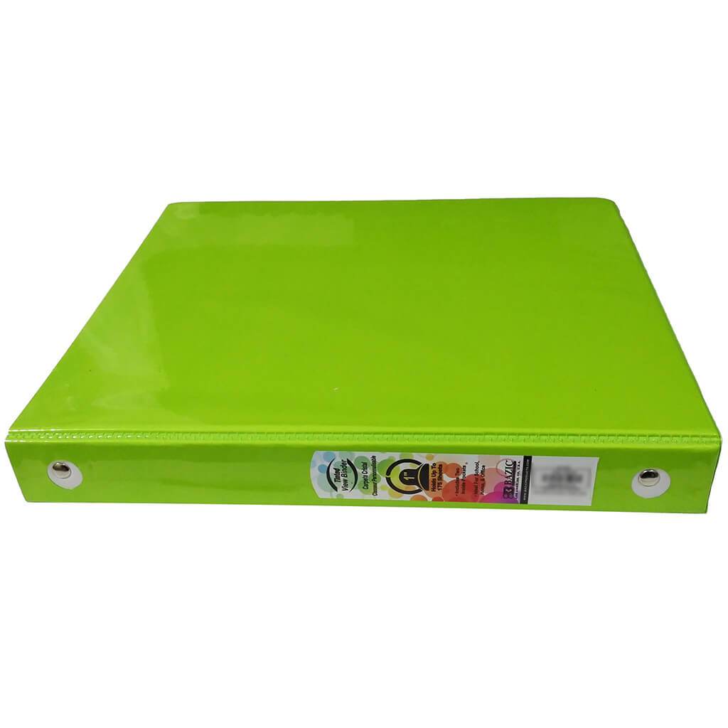 3-Ring Tinted View Binder with 2-Pockets 1in Green