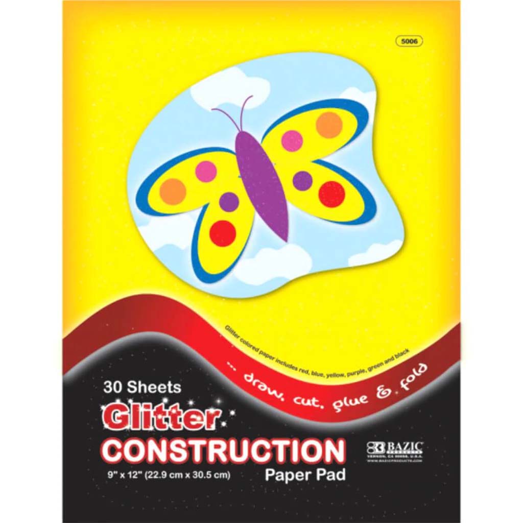 Glitter Construction Paper Pad 9in x 12in 