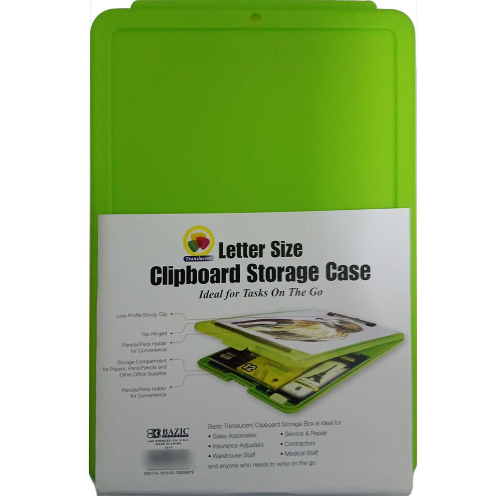 Clipboard Storage Case Translucent Green