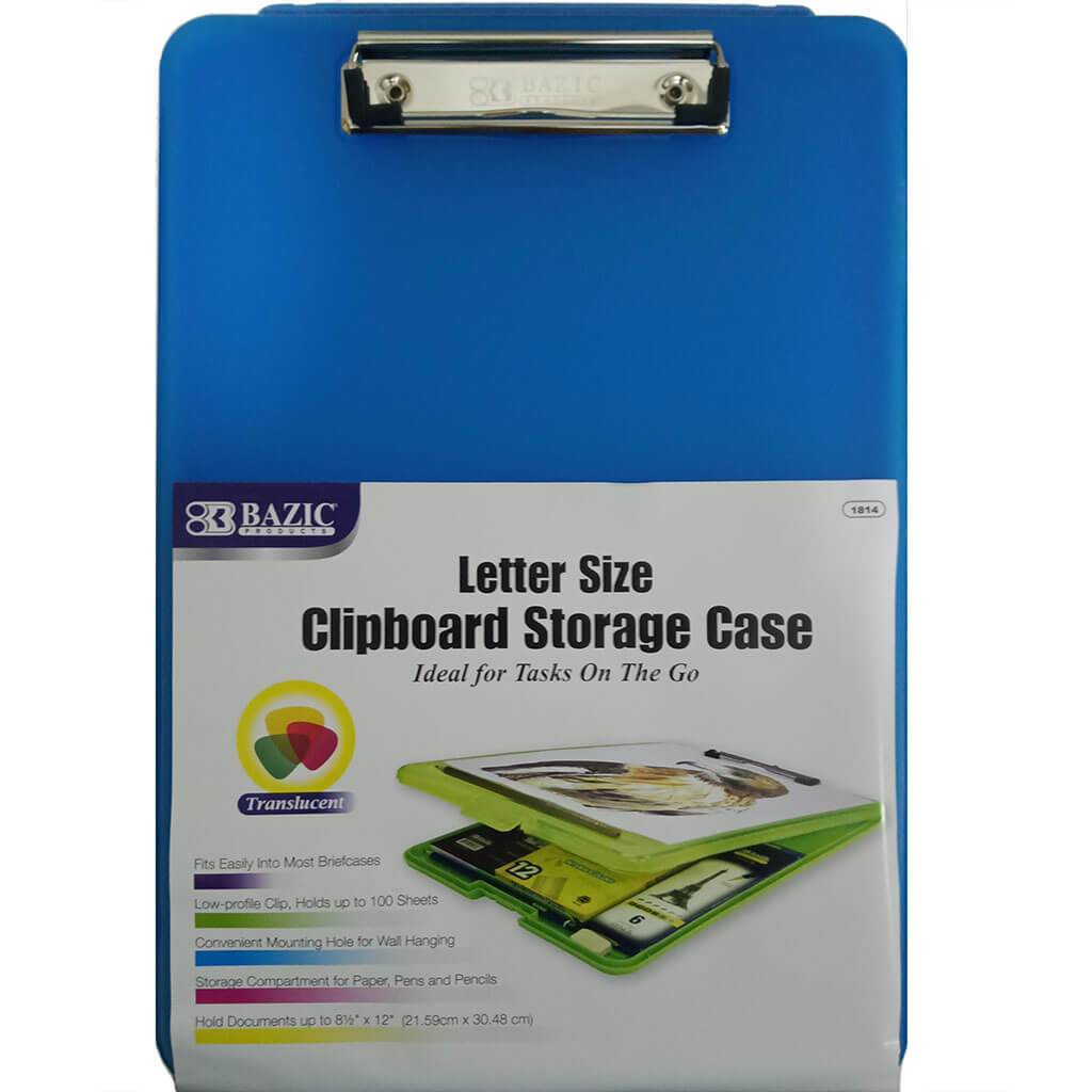 Clipboard Storage Case Translucent Blue