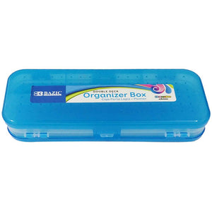 Bazic Pencil Case Bright Color Double Deck Organizer Box 8in