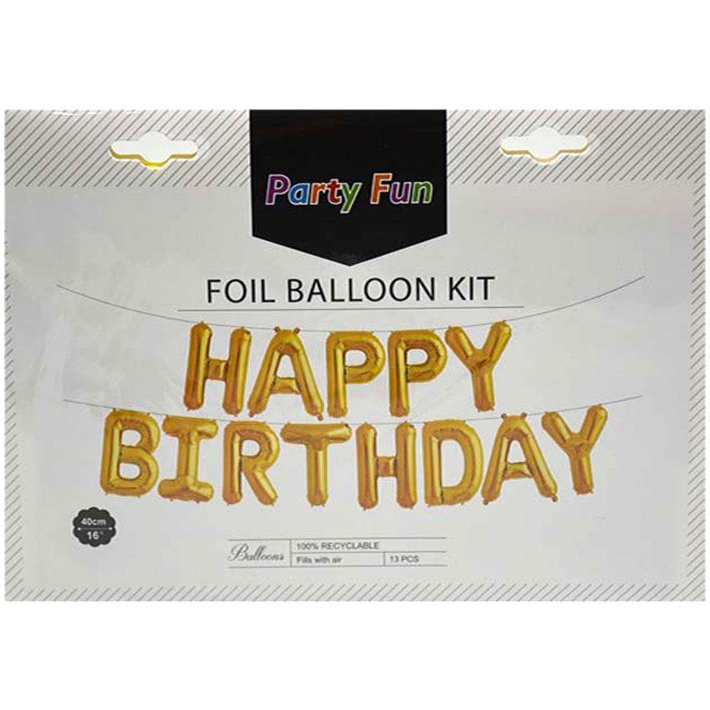 Happy Birthday Foil Balloon Gold