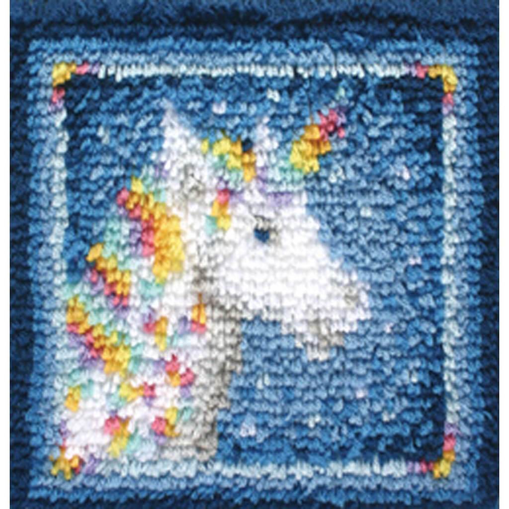 Wonderart Latch Hook Kit 12in x 12in Unicorn