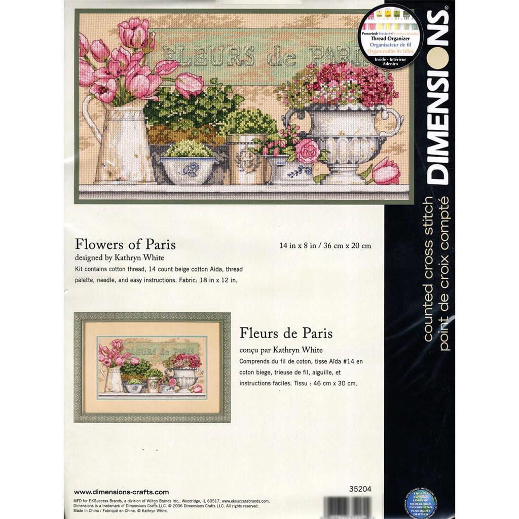 Flowers of Paris Cross Stitch Kit 14in x 8in