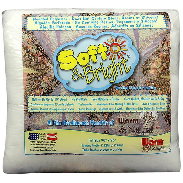 Soft & Bright Polyester Batting Full Size 90in x 96in
