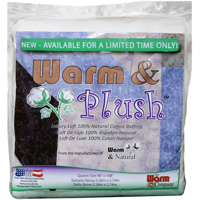 Warm & Plush Cotton Batting Queen Size 90in x 108in
