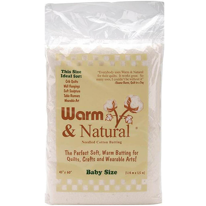 Warm & Natural Cotton Batting Crib Size 45in x 60in