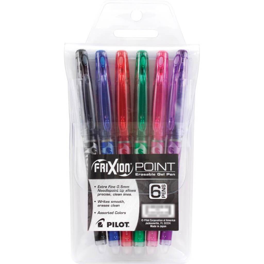 Pilot FriXion Extra Fine Point Erasable Gel Pens 6/Pkg