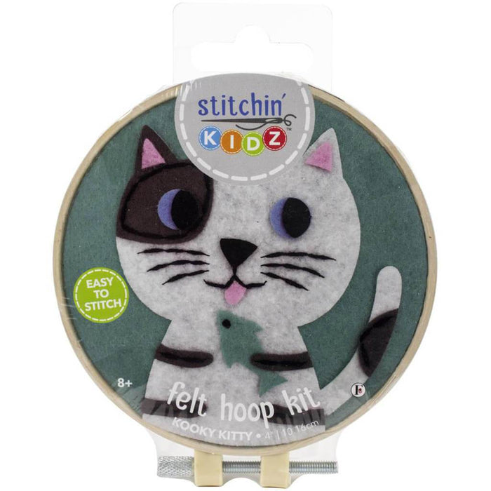 Stitchin' Kidz Felt Hoop Kit 4in Cat