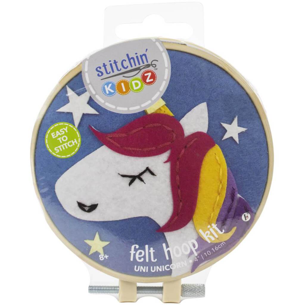 Stitchin&#39; Kidz Felt Hoop Kit 4in Unicorn