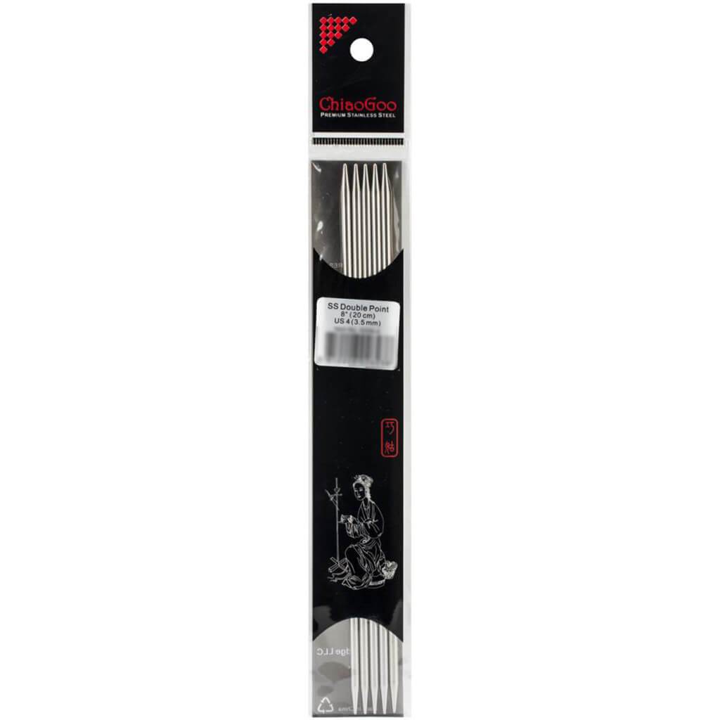 Double Point Stainless Knitting Needles 8in 5/pkg Size 4/3.5mm