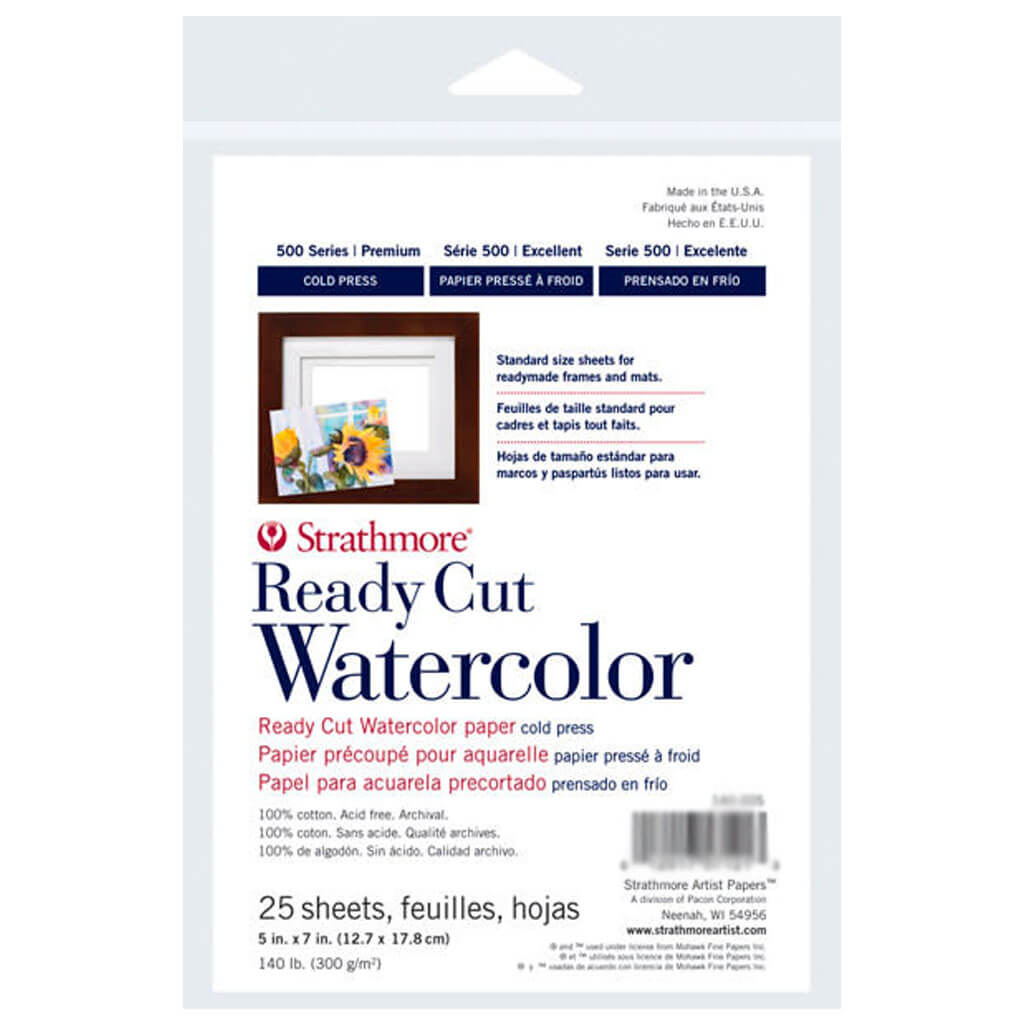Ready Cut Watercolor Sheets Cold Press 140lb 5in x 7in