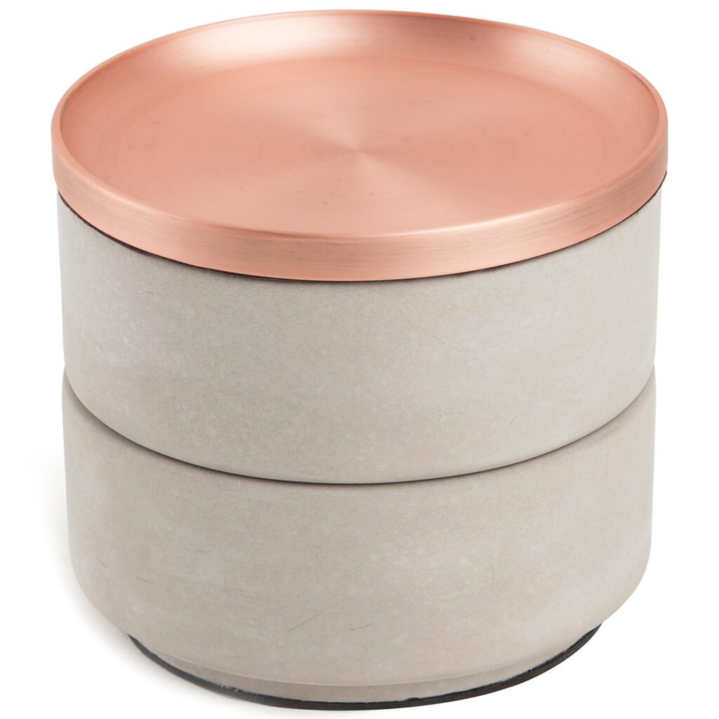 Tesora Jewelry Box Concrete-Copper