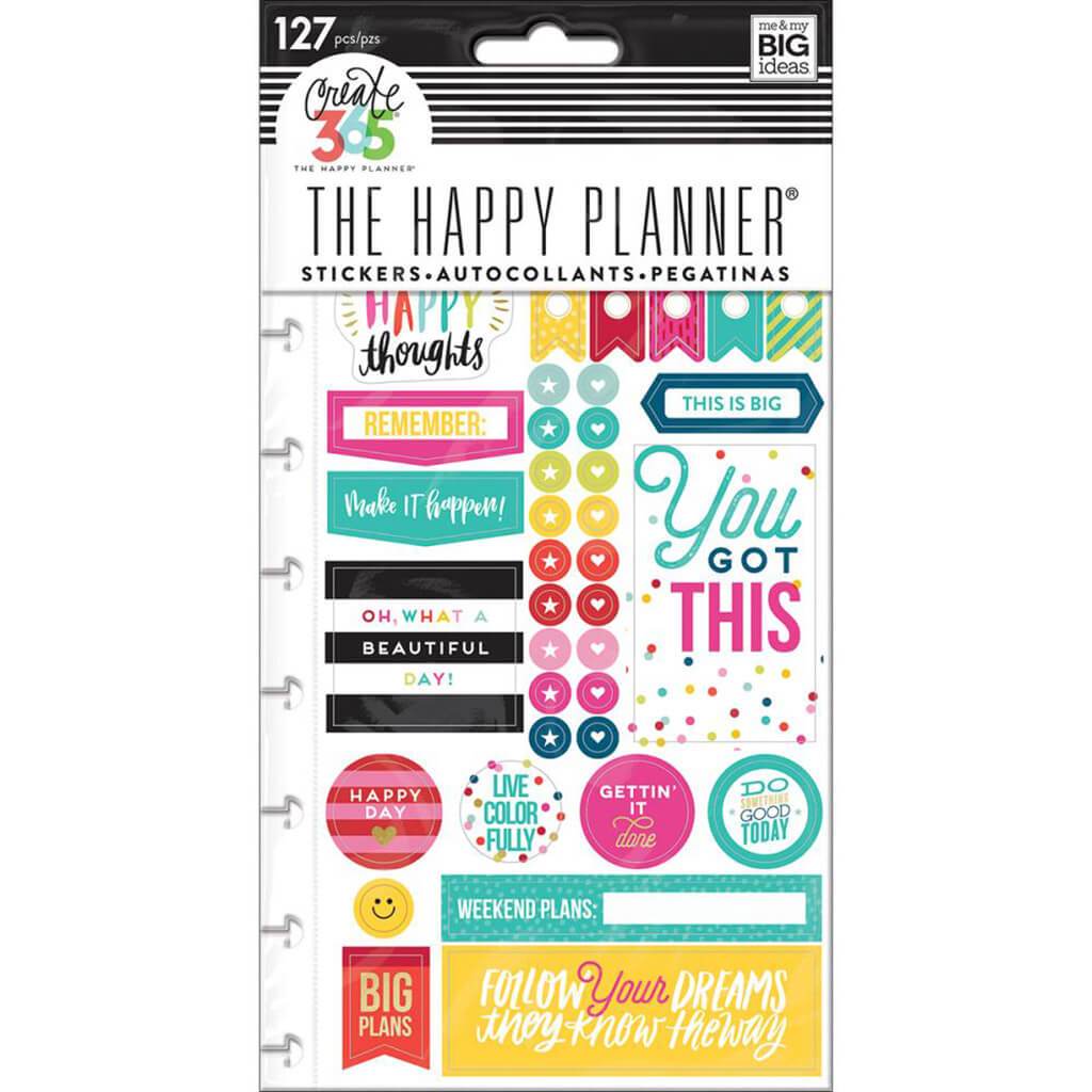 Happy Planner Stickers 5/Sheets Happy Brights Classic