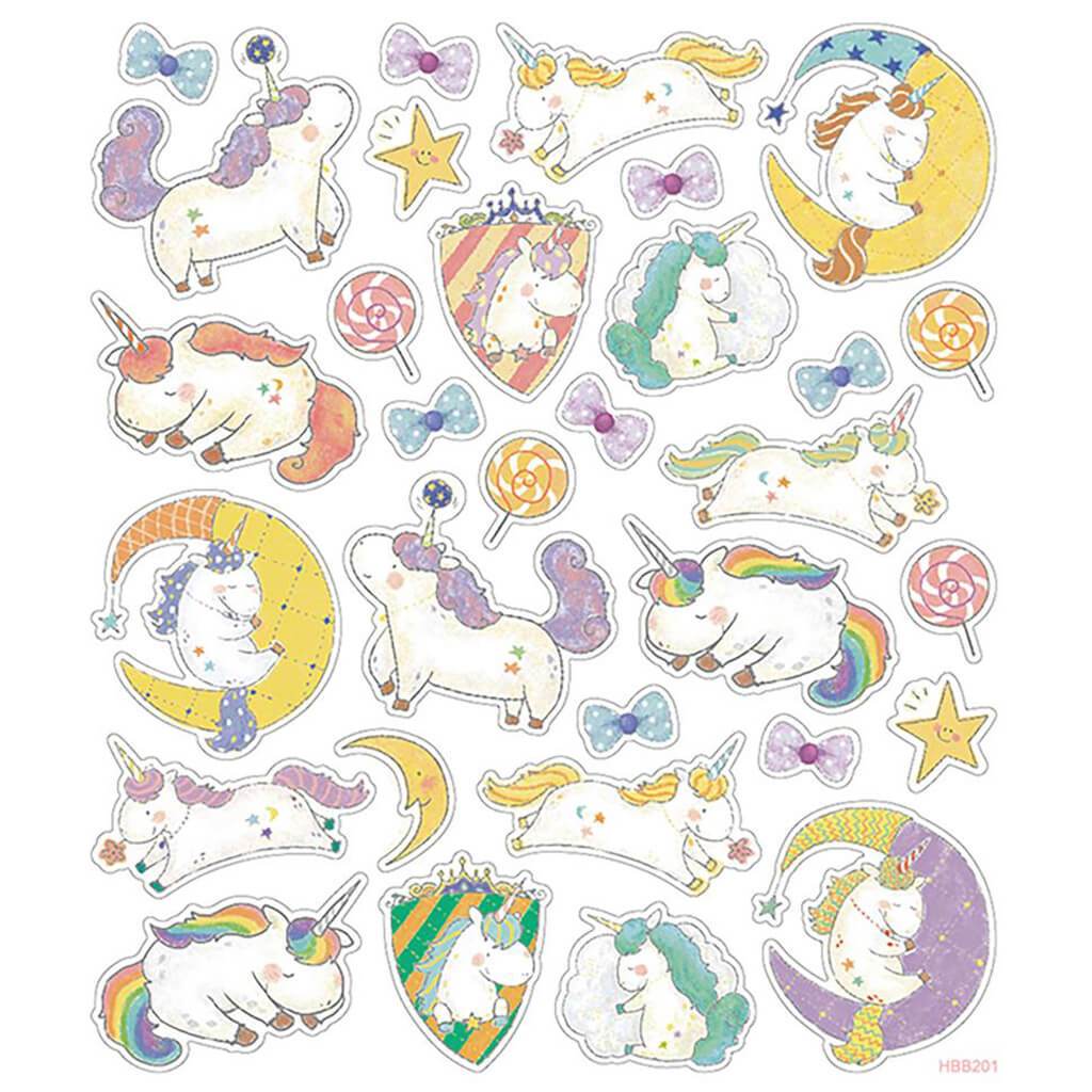 Multicolored Stickers Unicorn Fantasy