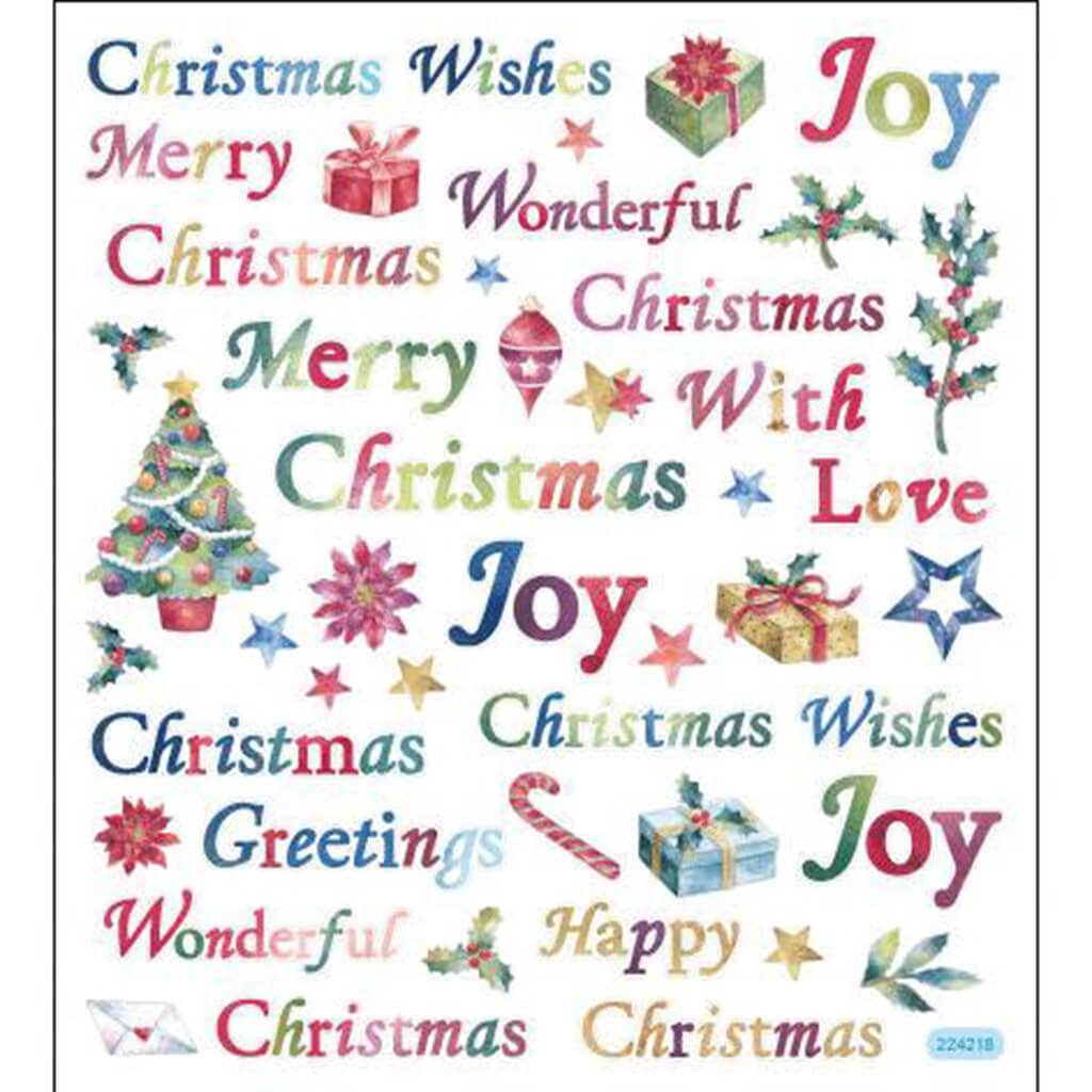 Multicolored Stickers Christmas Wishes