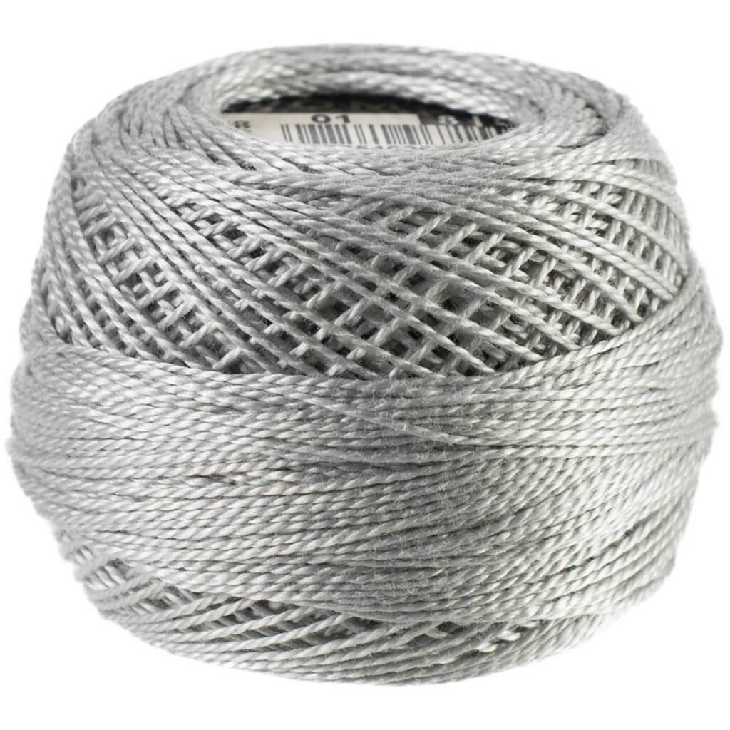 Pearl Cotton Ball Size 8 87yd White Tin